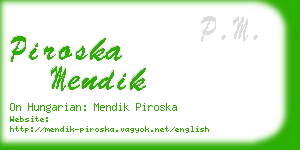 piroska mendik business card